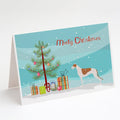 Greyhound Merry Christmas Tree Greeting Cards Pack of 8 Blank Cards with Envelopes Whimsical A7 Size 5x7