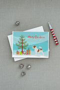 Jack Russell Terrier Merry Christmas Tree Greeting Cards Pack of 8 Blank Cards with Envelopes Whimsical A7 Size 5x7