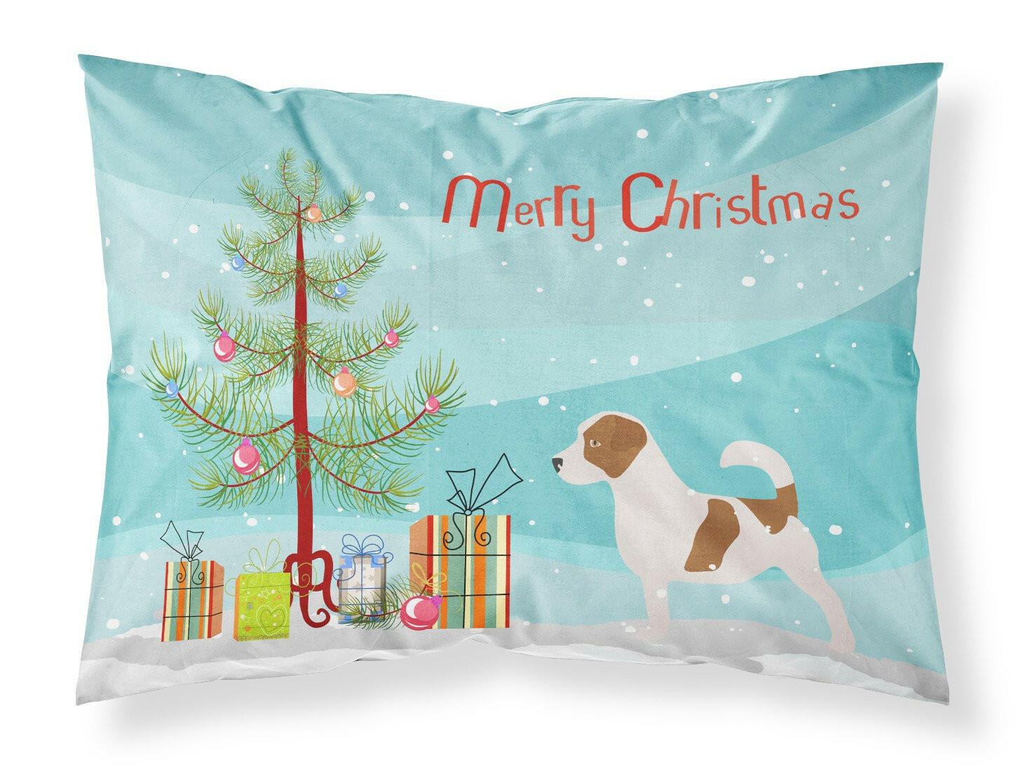 Jack Russell Terrier Merry Christmas Tree Standard Pillowcase Lightweight Super Soft Easy Care Decorative Artwork Pillowcase, Standard