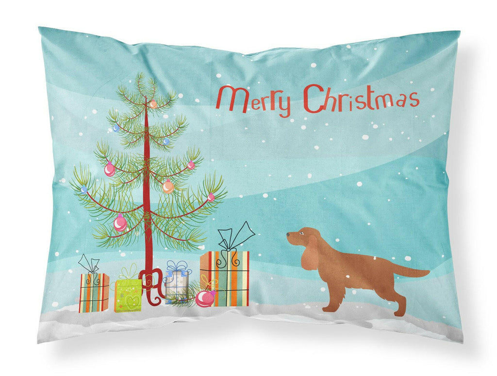 English Cocker Spaniel Merry Christmas Tree Standard Pillowcase Lightweight Super Soft Easy Care Decorative Artwork Pillowcase, Standard