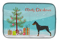 German Pinscher Merry Christmas Tree Dish Drying Mat Absorbent Dish Drying Mat Pad for Kitchen Counter Dish Drainer Mat for Countertop, 14 x 21", Multicolor