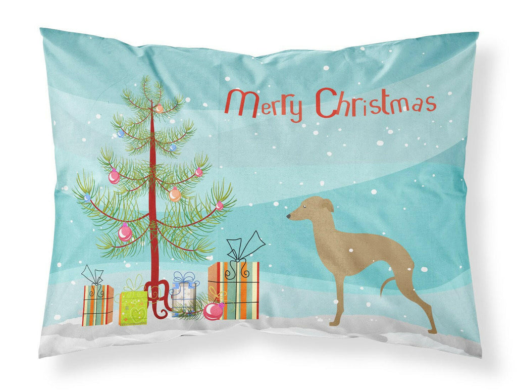 Italian Greyhound Merry Christmas Tree Standard Pillowcase Lightweight Super Soft Easy Care Decorative Artwork Pillowcase, Standard