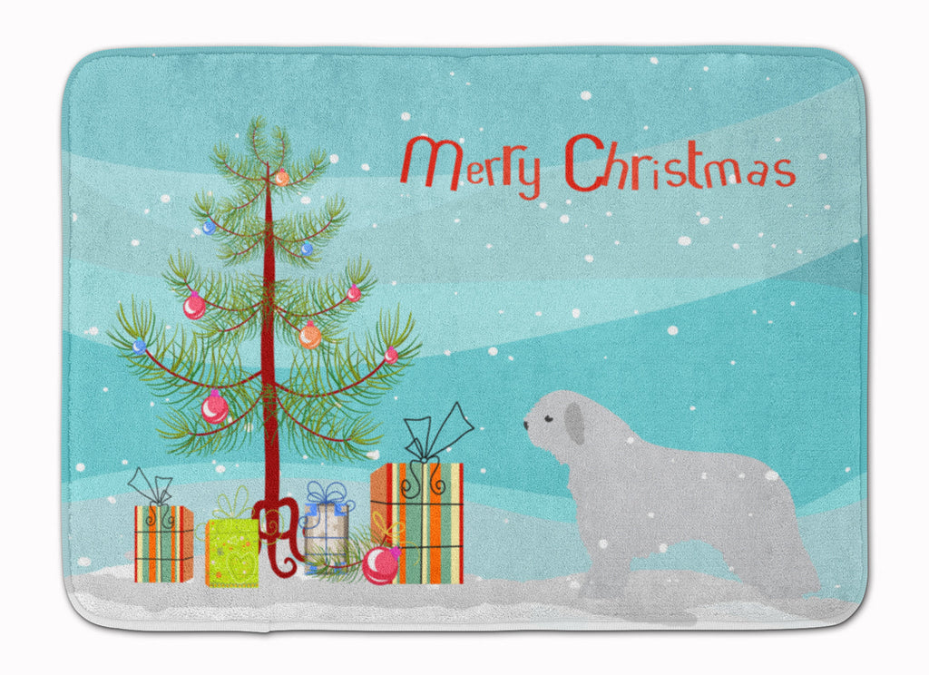 Spanish Water Dog Merry Christmas Tree Memory Foam Kitchen Mat Machine Washable Anti-Fatigue Cushion Comfort Bath or Kitchen Rug