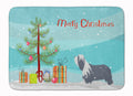 Bearded Collie Dog Merry Christmas Tree Memory Foam Kitchen Mat Machine Washable Anti-Fatigue Cushion Comfort Bath or Kitchen Rug
