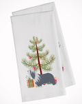 Bearded Collie Dog Merry Christmas Tree Kitchen Towel Set of 2 White Dish Towels Decorative Bathroom Hand towel for Hand, Face, Hair, Yoga, Tea, Dishcloth, 19 X 28", White