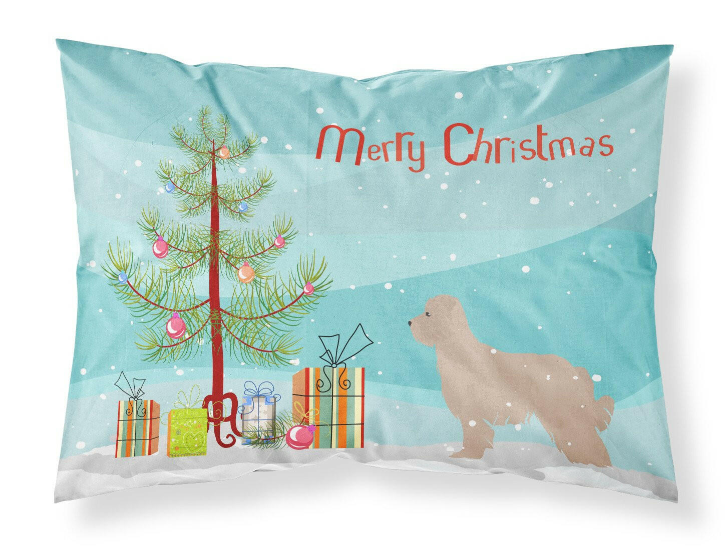Pyrenean Shepherd Dog Merry Christmas Tree Standard Pillowcase Lightweight Super Soft Easy Care Decorative Artwork Pillowcase, Standard