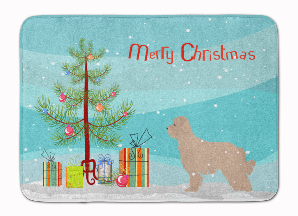 Pyrenean Shepherd Dog Merry Christmas Tree Memory Foam Kitchen Mat Machine Washable Anti-Fatigue Cushion Comfort Bath or Kitchen Rug