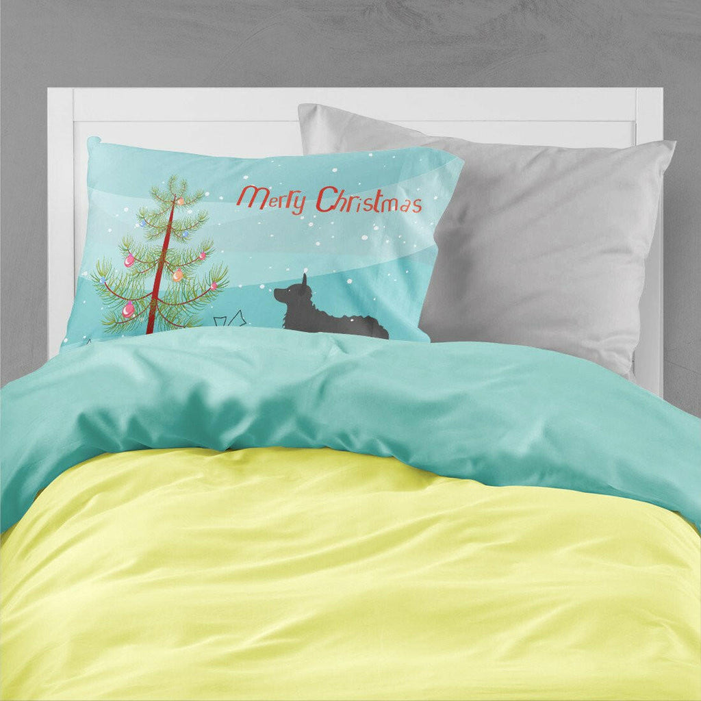 Croatian Sheepdog Merry Christmas Tree Standard Pillowcase Lightweight Super Soft Easy Care Decorative Artwork Pillowcase, Standard