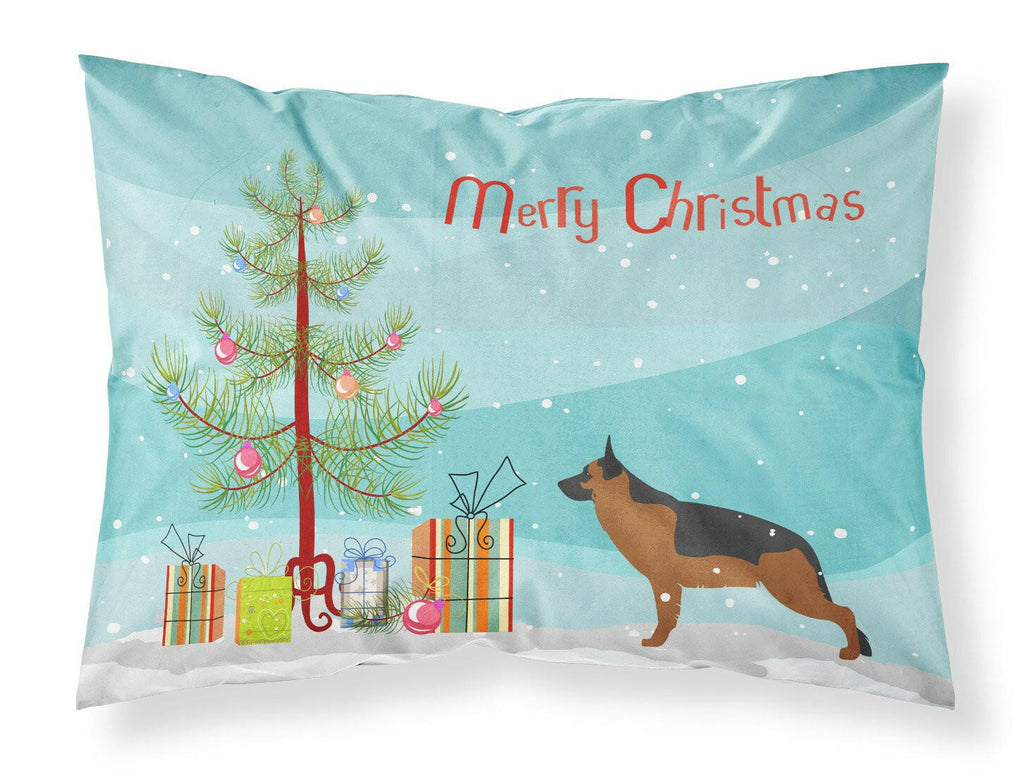 German Shepherd Merry Christmas Tree Standard Pillowcase Lightweight Super Soft Easy Care Decorative Artwork Pillowcase, Standard