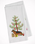 German Shepherd Merry Christmas Tree Kitchen Towel Set of 2 White Dish Towels Decorative Bathroom Hand towel for Hand, Face, Hair, Yoga, Tea, Dishcloth, 19 X 28", White