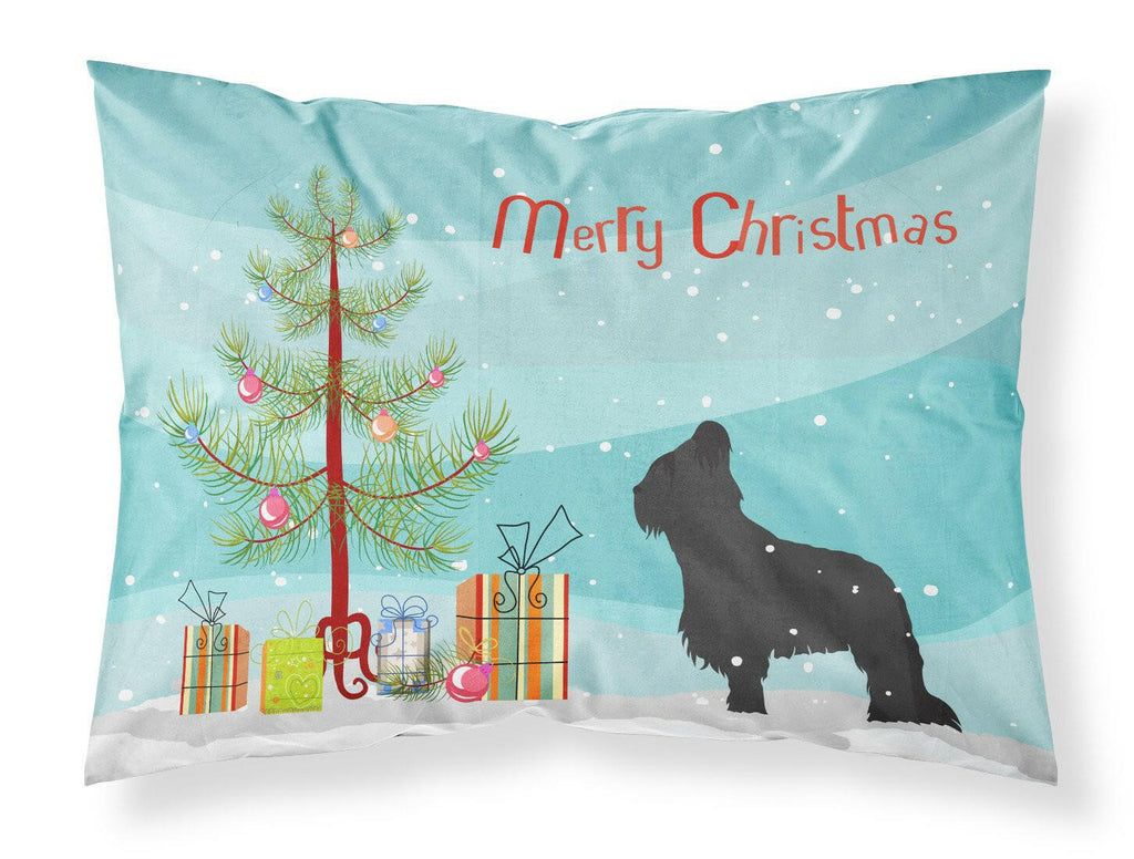 Briard Merry Christmas Tree Standard Pillowcase Lightweight Super Soft Easy Care Decorative Artwork Pillowcase, Standard