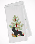 Briard Merry Christmas Tree Kitchen Towel Set of 2 White Dish Towels Decorative Bathroom Hand towel for Hand, Face, Hair, Yoga, Tea, Dishcloth, 19 X 28", White
