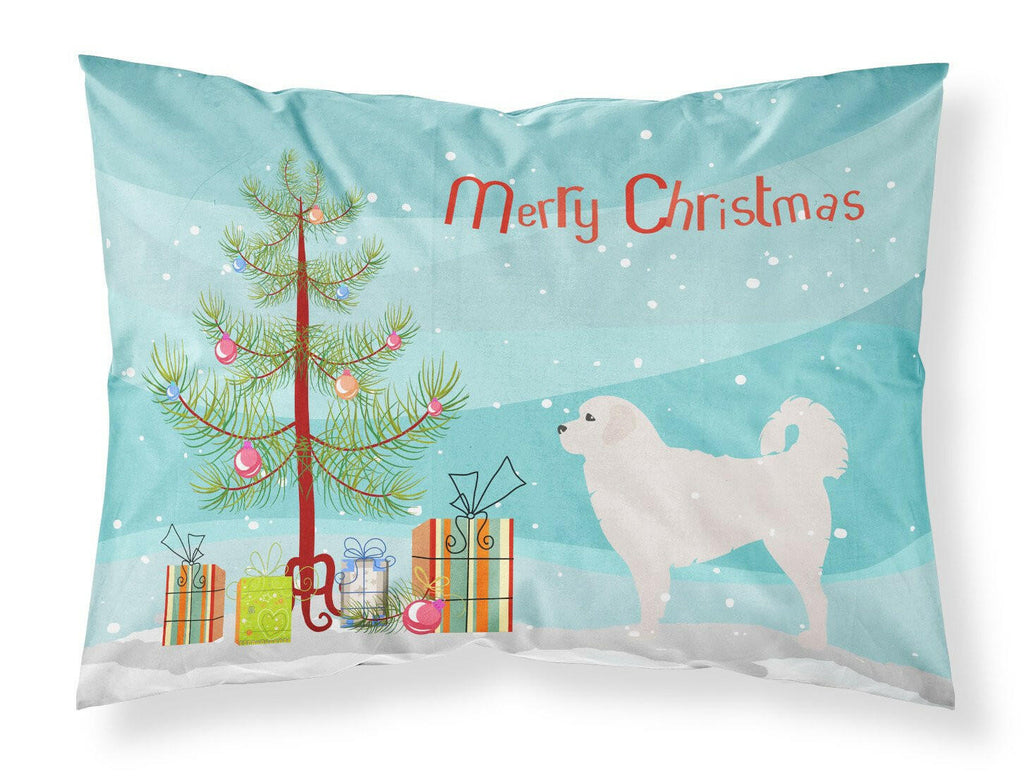 Polish Tatra Sheepdog Merry Christmas Tree Standard Pillowcase Lightweight Super Soft Easy Care Decorative Artwork Pillowcase, Standard