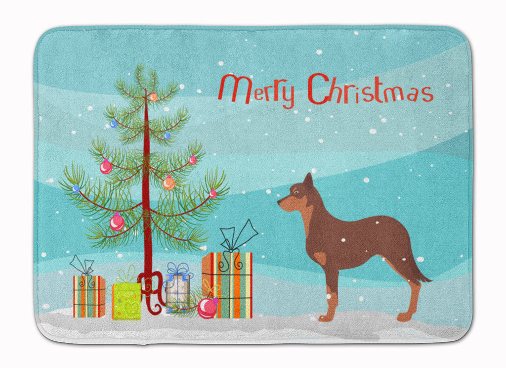 Australian Kelpie Dog Merry Christmas Tree Memory Foam Kitchen Mat Machine Washable Anti-Fatigue Cushion Comfort Bath or Kitchen Rug