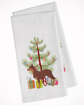 Australian Kelpie Dog Merry Christmas Tree Kitchen Towel Set of 2 White Dish Towels Decorative Bathroom Hand towel for Hand, Face, Hair, Yoga, Tea, Dishcloth, 19 X 28", White