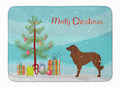 Portuguese Sheepdog Dog Merry Christmas Tree Memory Foam Kitchen Mat Machine Washable Anti-Fatigue Cushion Comfort Bath or Kitchen Rug