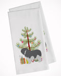 Polish Lowland Sheepdog Dog Merry Christmas Tree Kitchen Towel Set of 2 White Dish Towels Decorative Bathroom Hand towel for Hand, Face, Hair, Yoga, Tea, Dishcloth, 19 X 28", White