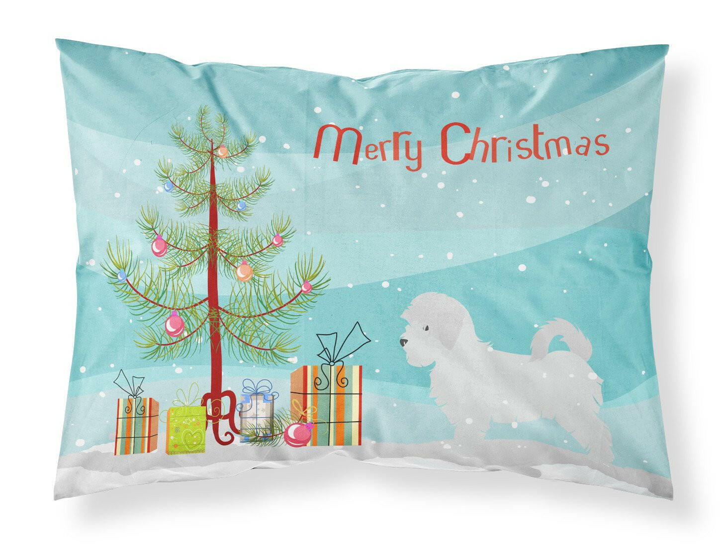 Maltese Merry Christmas Tree Standard Pillowcase Lightweight Super Soft Easy Care Decorative Artwork Pillowcase, Standard