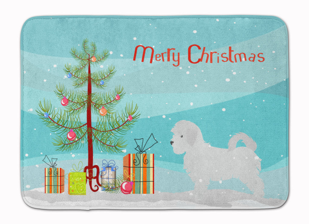 Maltese Merry Christmas Tree Memory Foam Kitchen Mat Machine Washable Anti-Fatigue Cushion Comfort Bath or Kitchen Rug