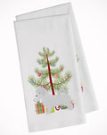 Maltese Merry Christmas Tree Kitchen Towel Set of 2 White Dish Towels Decorative Bathroom Hand towel for Hand, Face, Hair, Yoga, Tea, Dishcloth, 19 X 28", White