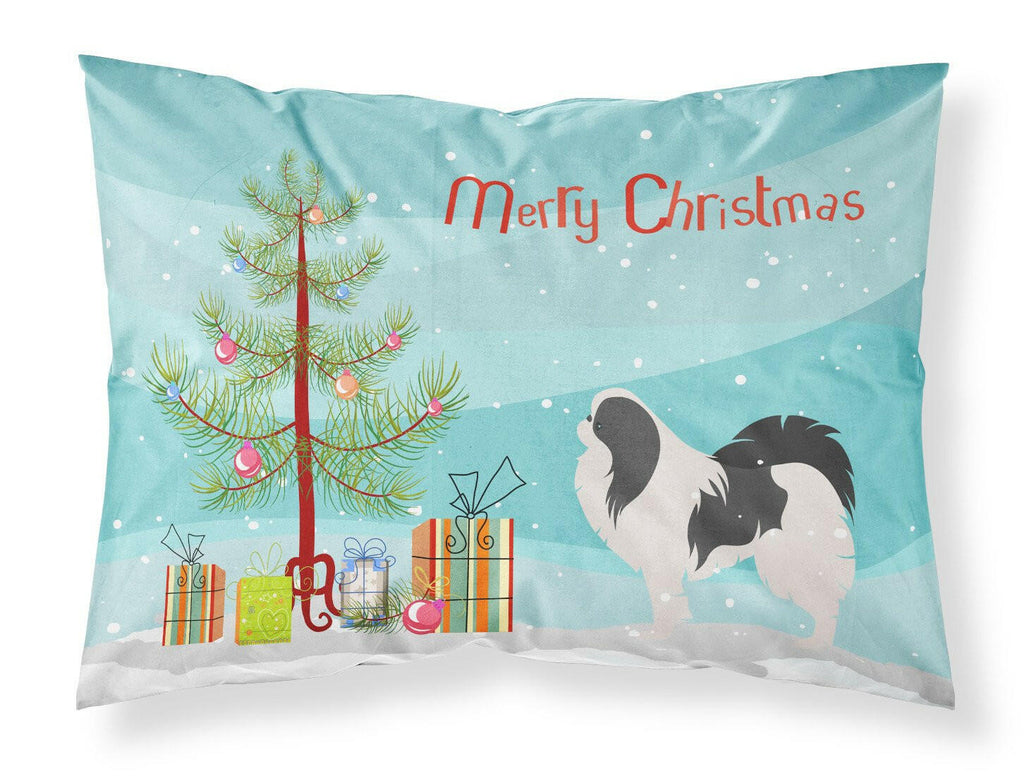 Japanese Chin Merry Christmas Tree Standard Pillowcase Lightweight Super Soft Easy Care Decorative Artwork Pillowcase, Standard