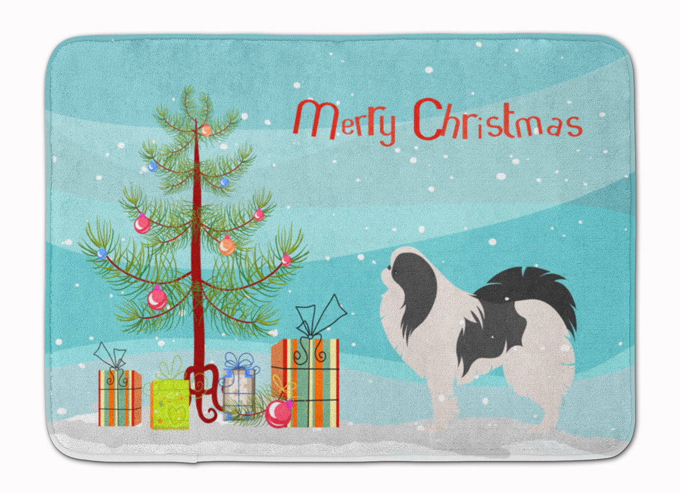 Japanese Chin Merry Christmas Tree Memory Foam Kitchen Mat Machine Washable Anti-Fatigue Cushion Comfort Bath or Kitchen Rug
