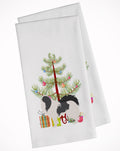 Japanese Chin Merry Christmas Tree Kitchen Towel Set of 2 White Dish Towels Decorative Bathroom Hand towel for Hand, Face, Hair, Yoga, Tea, Dishcloth, 19 X 28", White