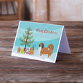 Pekingese Merry Christmas Tree Greeting Cards Pack of 8 Blank Cards with Envelopes Whimsical A7 Size 5x7