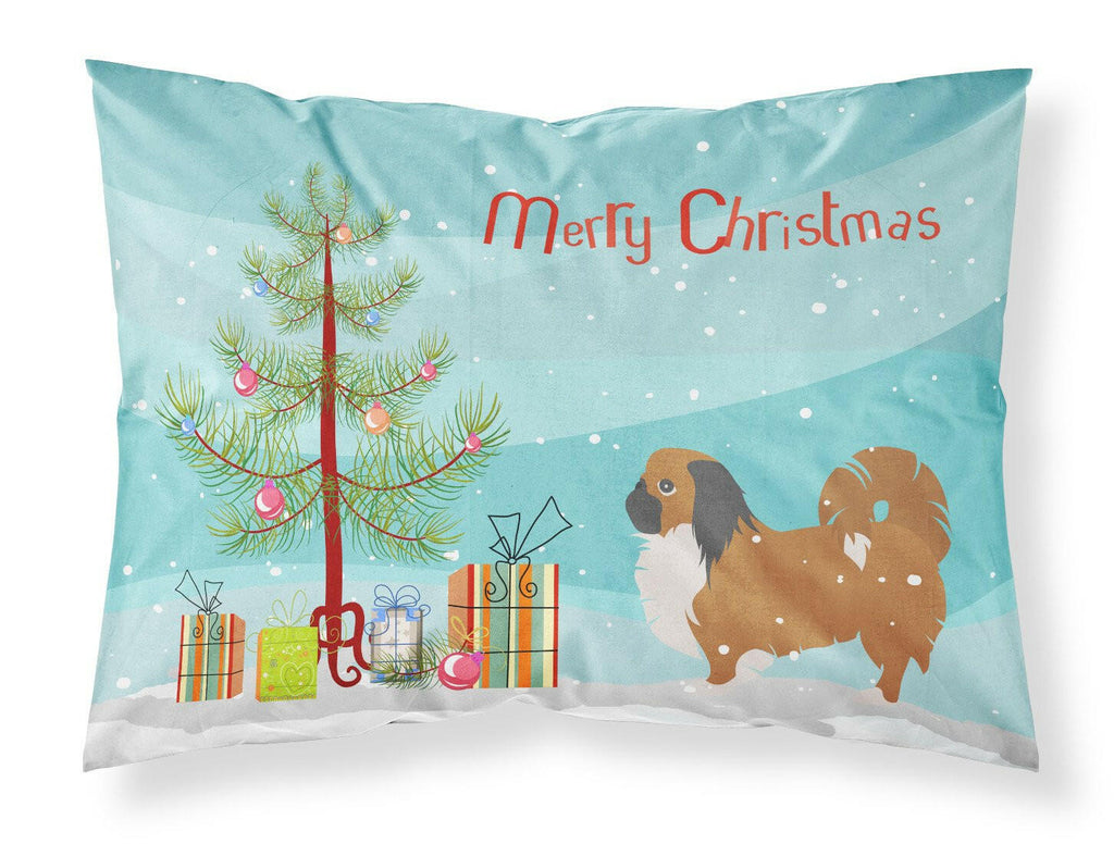Pekingese Merry Christmas Tree Standard Pillowcase Lightweight Super Soft Easy Care Decorative Artwork Pillowcase, Standard