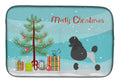 Poodle Merry Christmas Tree Dish Drying Mat Absorbent Dish Drying Mat Pad for Kitchen Counter Dish Drainer Mat for Countertop, 14 x 21", Multicolor