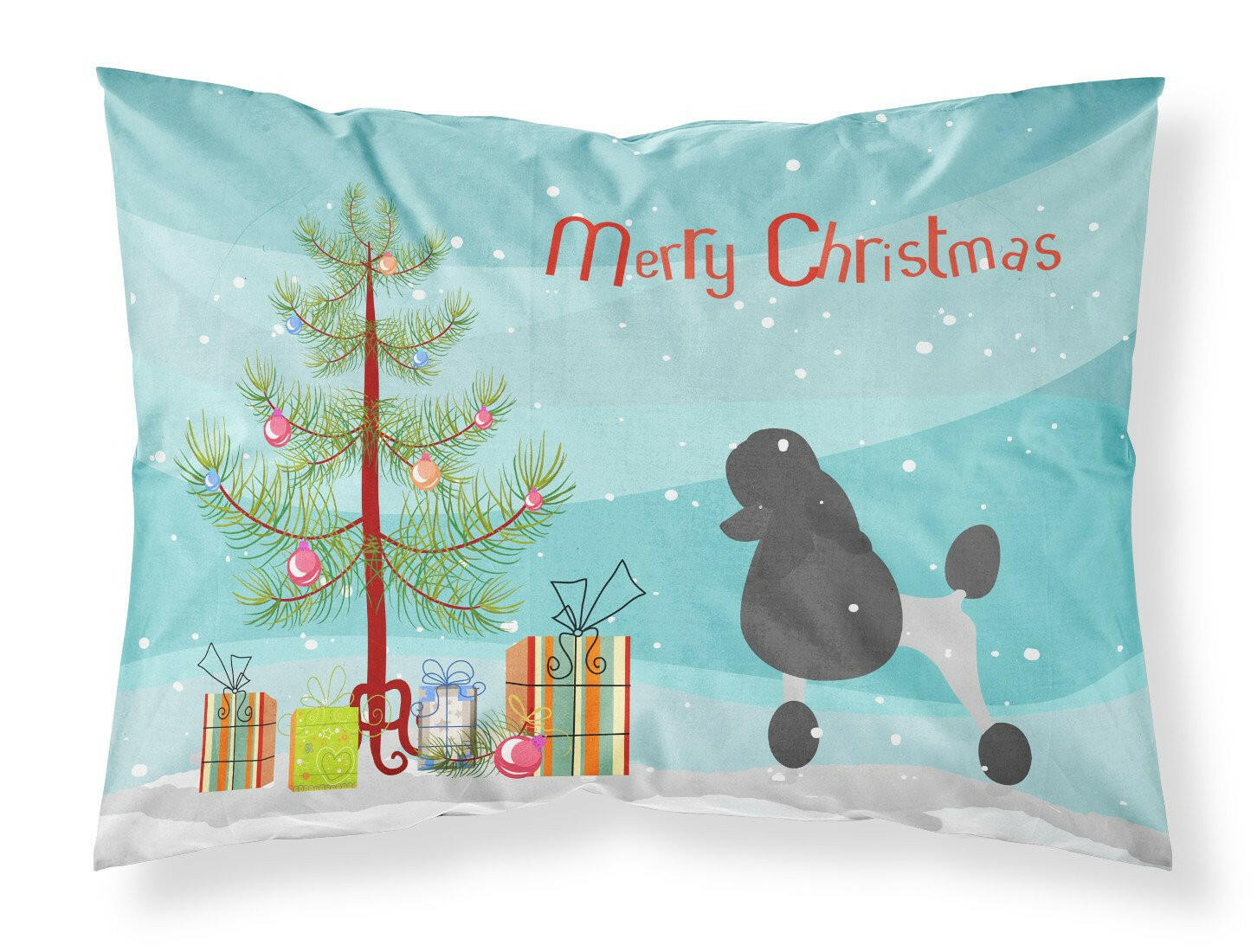 Poodle Merry Christmas Tree Standard Pillowcase Lightweight Super Soft Easy Care Decorative Artwork Pillowcase, Standard
