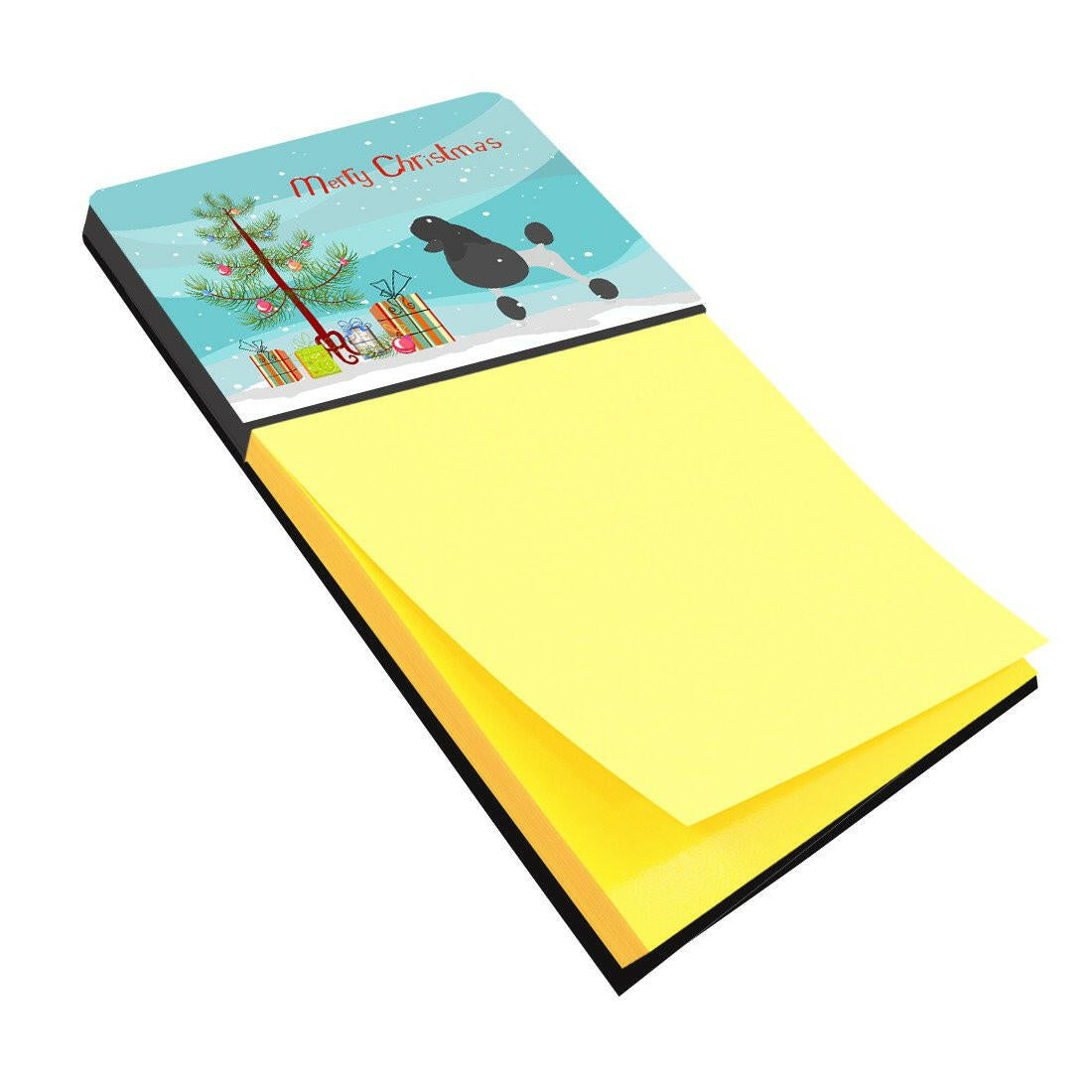 Poodle Merry Christmas Tree Watercolor Sticky Note Holder Refillable Dispenser Desk Accessory 3x3 Pad Gift