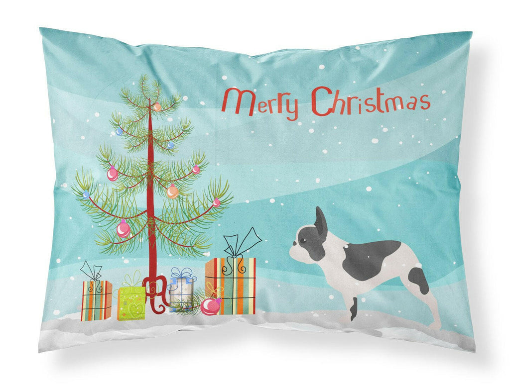French Bulldog Merry Christmas Tree Standard Pillowcase Lightweight Super Soft Easy Care Decorative Artwork Pillowcase, Standard