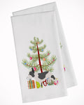 French Bulldog Merry Christmas Tree Kitchen Towel Set of 2 White Dish Towels Decorative Bathroom Hand towel for Hand, Face, Hair, Yoga, Tea, Dishcloth, 19 X 28", White