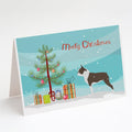 Boston Terrier Merry Christmas Tree Greeting Cards Pack of 8 Blank Cards with Envelopes Whimsical A7 Size 5x7