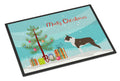 Boston Terrier Merry Christmas Tree Doormat Indoor Outdoor 24H X 36W Front Door Mat Rugs for Entryway, Non Slip Washable Low Pile,