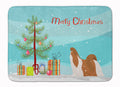 Shih Tzu Merry Christmas Tree Memory Foam Kitchen Mat Machine Washable Anti-Fatigue Cushion Comfort Bath or Kitchen Rug