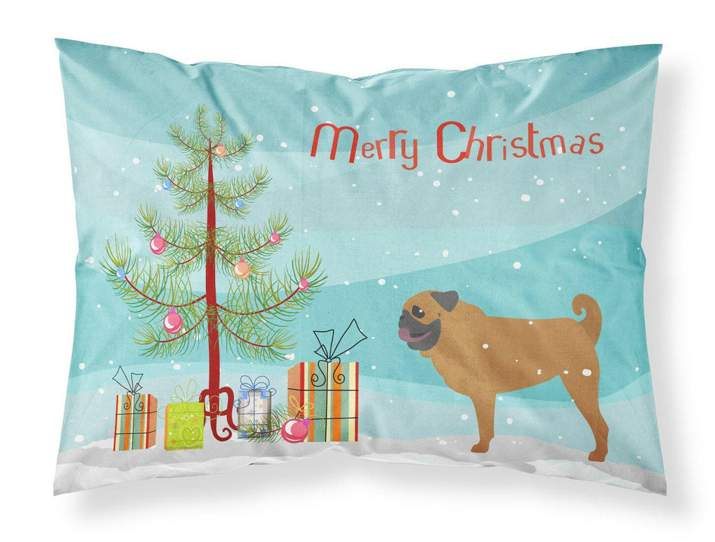 Pug Merry Christmas Tree Standard Pillowcase Lightweight Super Soft Easy Care Decorative Artwork Pillowcase, Standard