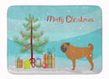 Pug Merry Christmas Tree Memory Foam Kitchen Mat Machine Washable Anti-Fatigue Cushion Comfort Bath or Kitchen Rug