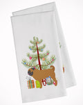 Pug Merry Christmas Tree Kitchen Towel Set of 2 White Dish Towels Decorative Bathroom Hand towel for Hand, Face, Hair, Yoga, Tea, Dishcloth, 19 X 28", White