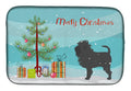 Affenpinscher Merry Christmas Tree Dish Drying Mat Absorbent Dish Drying Mat Pad for Kitchen Counter Dish Drainer Mat for Countertop, 14 x 21", Multicolor
