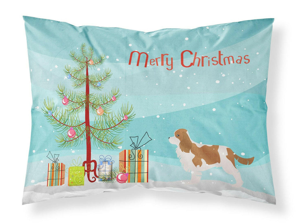 Cavalier King Charles Spaniel Merry Christmas Tree Standard Pillowcase Lightweight Super Soft Easy Care Decorative Artwork Pillowcase, Standard