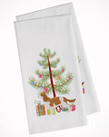 Cavalier King Charles Spaniel Merry Christmas Tree Kitchen Towel Set of 2 White Dish Towels Decorative Bathroom Hand towel for Hand, Face, Hair, Yoga, Tea, Dishcloth, 19 X 28", White