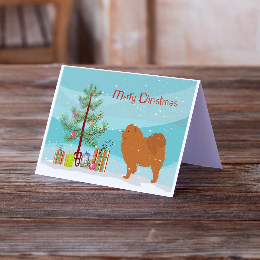 Chow Chow Merry Christmas Tree Greeting Cards Pack of 8 Blank Cards with Envelopes Whimsical A7 Size 5x7