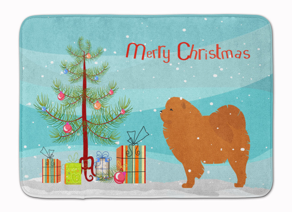 Chow Chow Merry Christmas Tree Memory Foam Kitchen Mat Machine Washable Anti-Fatigue Cushion Comfort Bath or Kitchen Rug