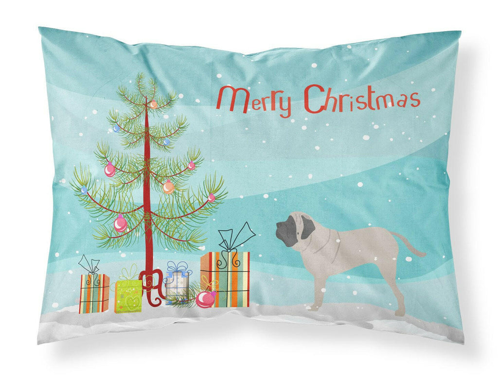 English Mastiff Merry Christmas Tree Standard Pillowcase Lightweight Super Soft Easy Care Decorative Artwork Pillowcase, Standard