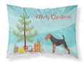 Airedale Terrier Merry Christmas Tree Standard Pillowcase Lightweight Super Soft Easy Care Decorative Artwork Pillowcase, Standard