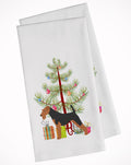 Airedale Terrier Merry Christmas Tree Kitchen Towel Set of 2 White Dish Towels Decorative Bathroom Hand towel for Hand, Face, Hair, Yoga, Tea, Dishcloth, 19 X 28", White