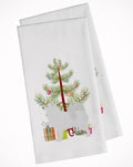 Samoyed Merry Christmas Tree Kitchen Towel Set of 2 White Dish Towels Decorative Bathroom Hand towel for Hand, Face, Hair, Yoga, Tea, Dishcloth, 19 X 28", White