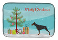 Doberman Pinscher Merry Christmas Tree Dish Drying Mat Absorbent Dish Drying Mat Pad for Kitchen Counter Dish Drainer Mat for Countertop, 14 x 21", Multicolor